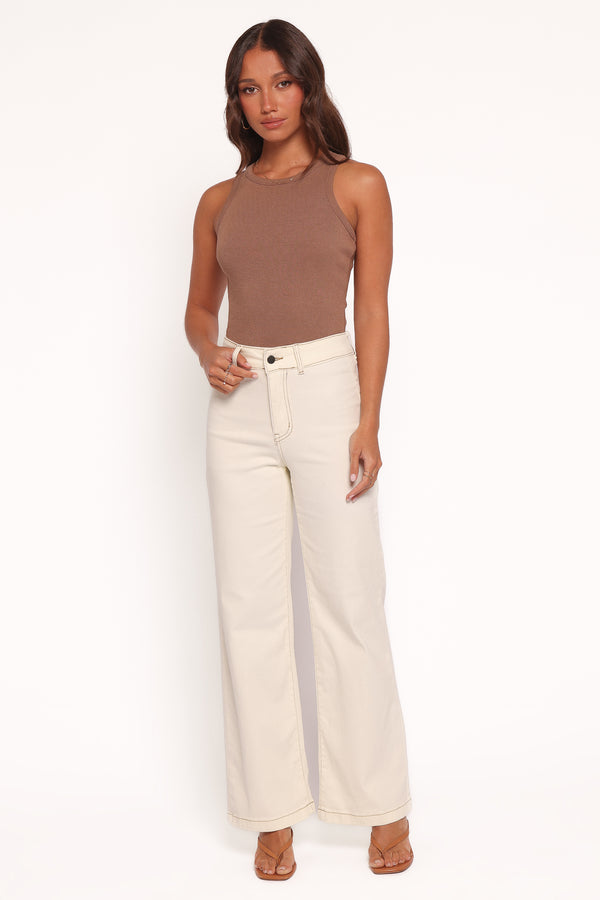 BOTTOMS Kiran Wide Leg Pant - Sand
