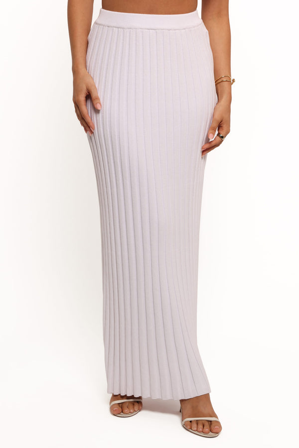 BOTTOMS Kya Ribbed Knit Maxi Skirt - White