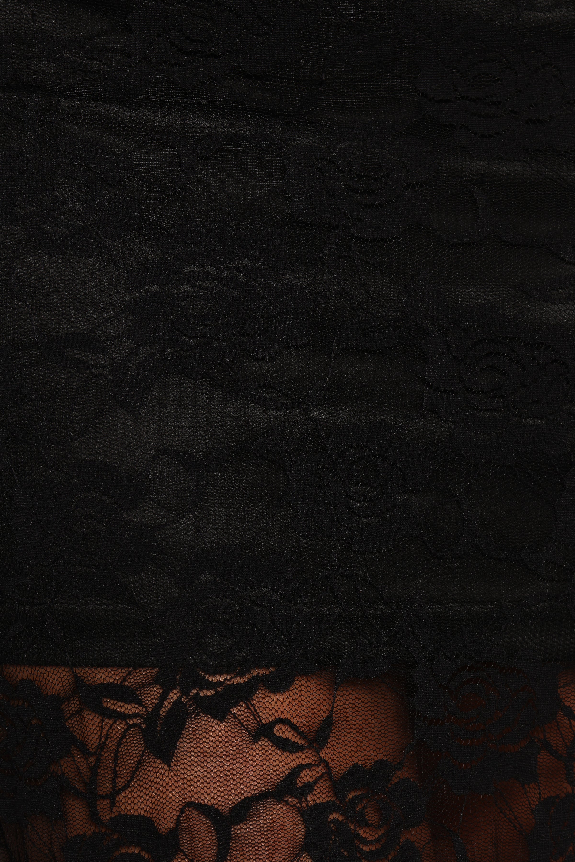 BOTTOMS Laken Sheer Lace Maxi Skirt - Black