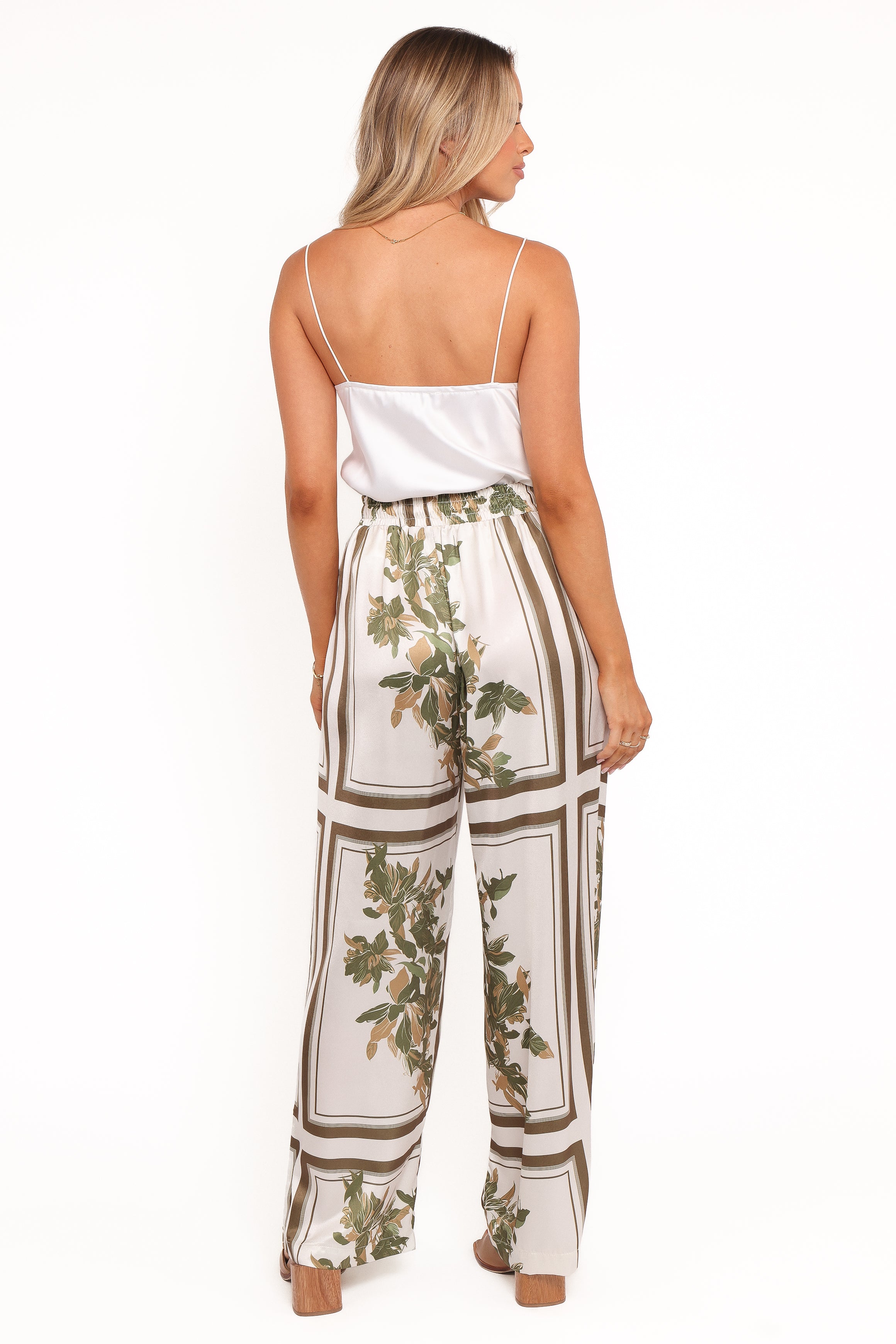 BOTTOMS Lara Wide Leg Pants - Olive Print