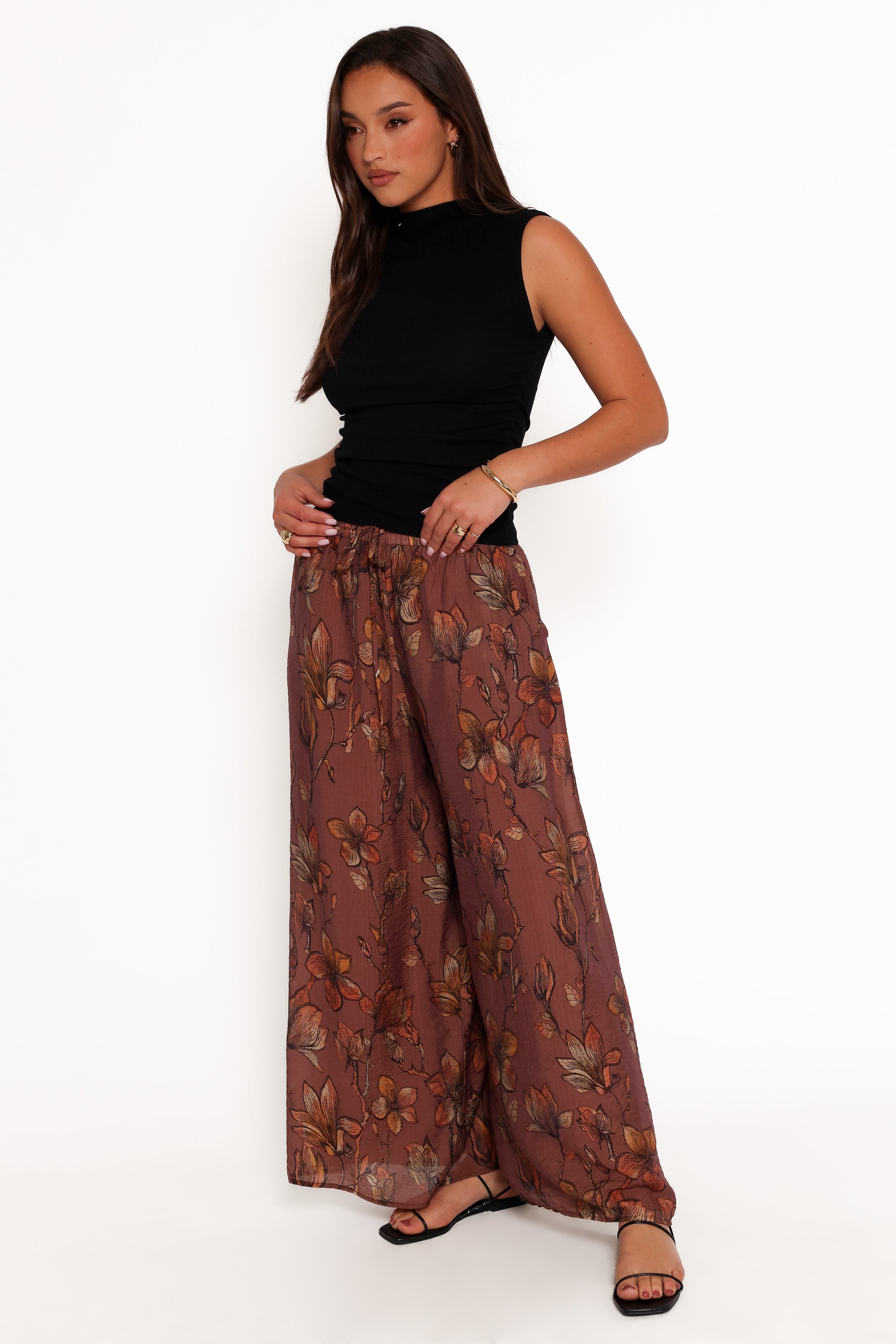 BOTTOMS Larson Pant - Brown Floral