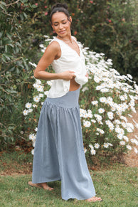BOTTOMS Laurita Maxi Skirt - Navy Gingham