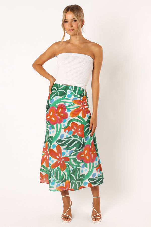 BOTTOMS @Lenny Midi Skirt - Kauai