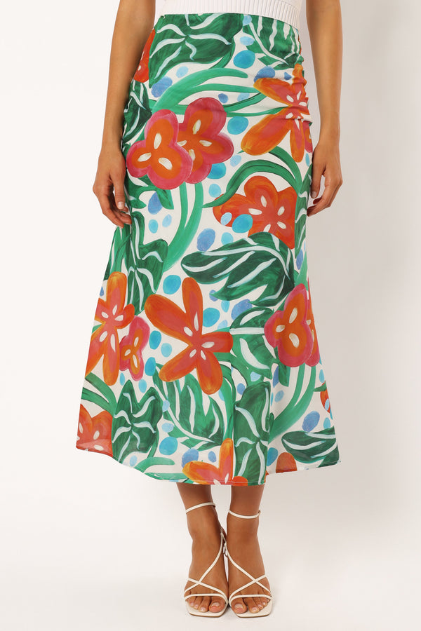 BOTTOMS @Lenny Midi Skirt - Kauai