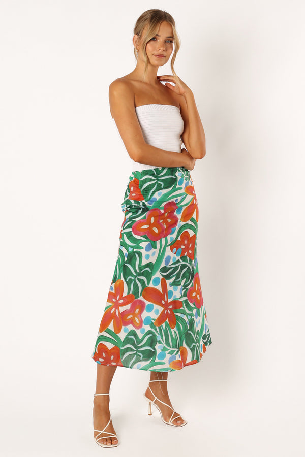 BOTTOMS @Lenny Midi Skirt - Kauai