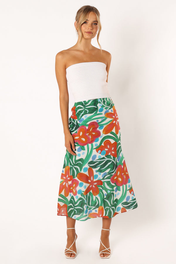 BOTTOMS @Lenny Midi Skirt - Kauai