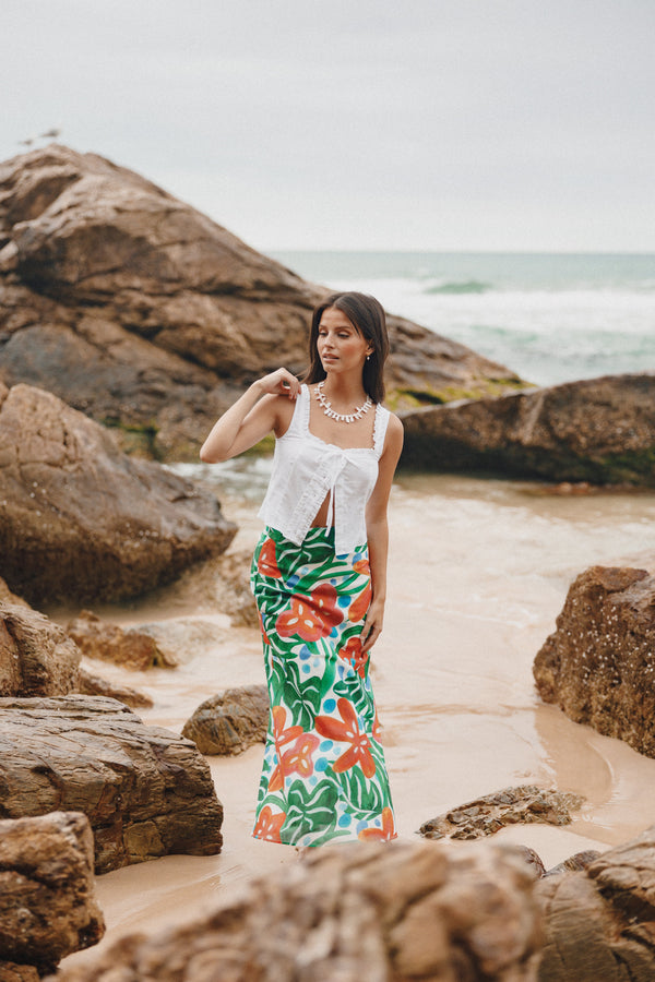 BOTTOMS Lenny Midi Skirt - Kauai