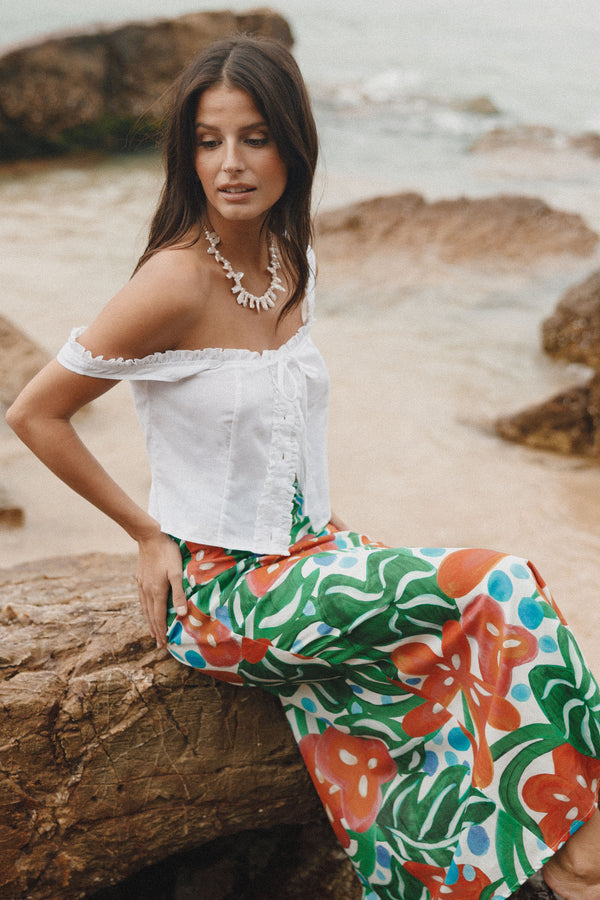 BOTTOMS Lenny Midi Skirt - Kauai