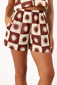 BOTTOMS @Leo Shorts - Brown Cream (Hold for Sundial)