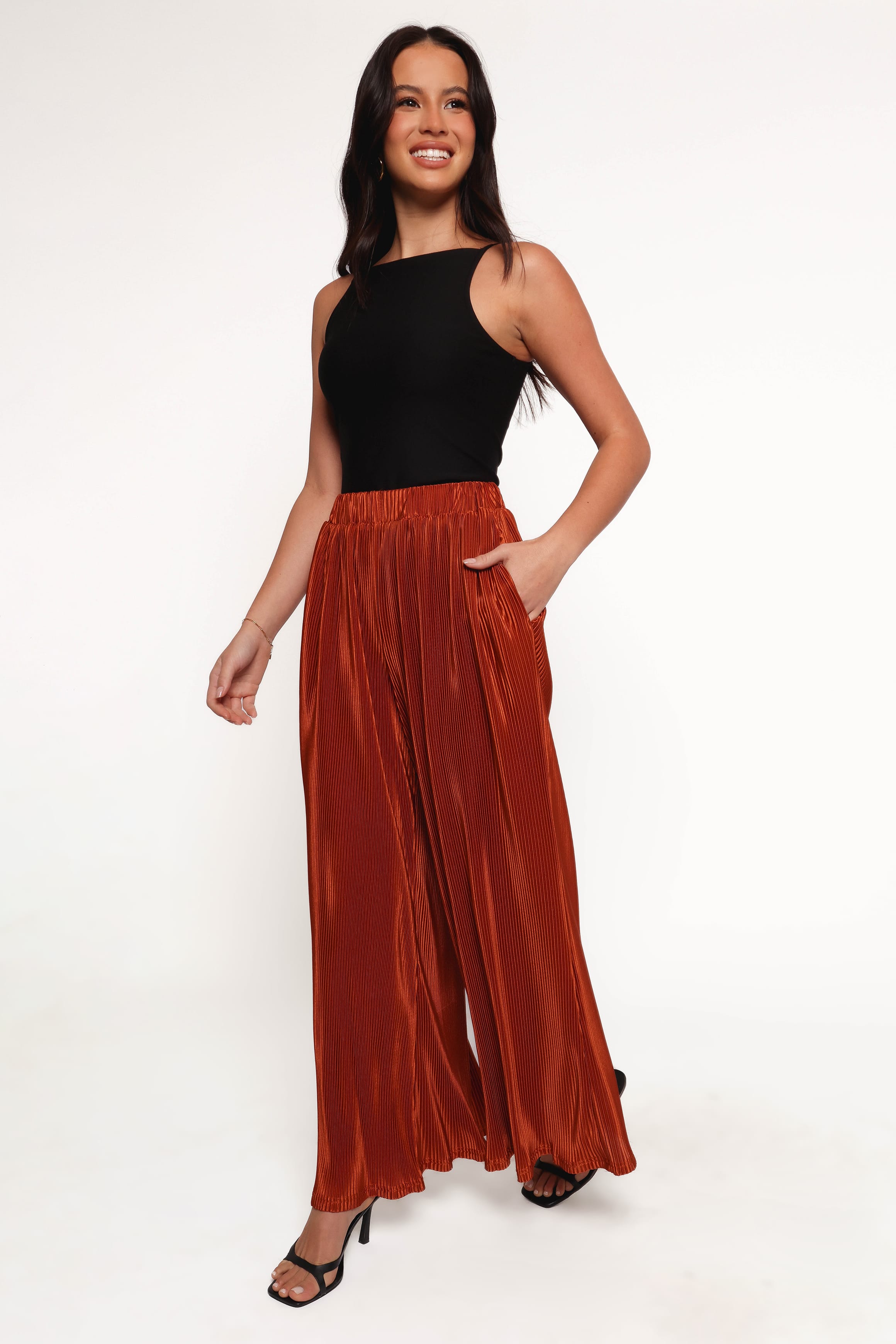 BOTTOMS Leria Wide Pant - Burnt Orange