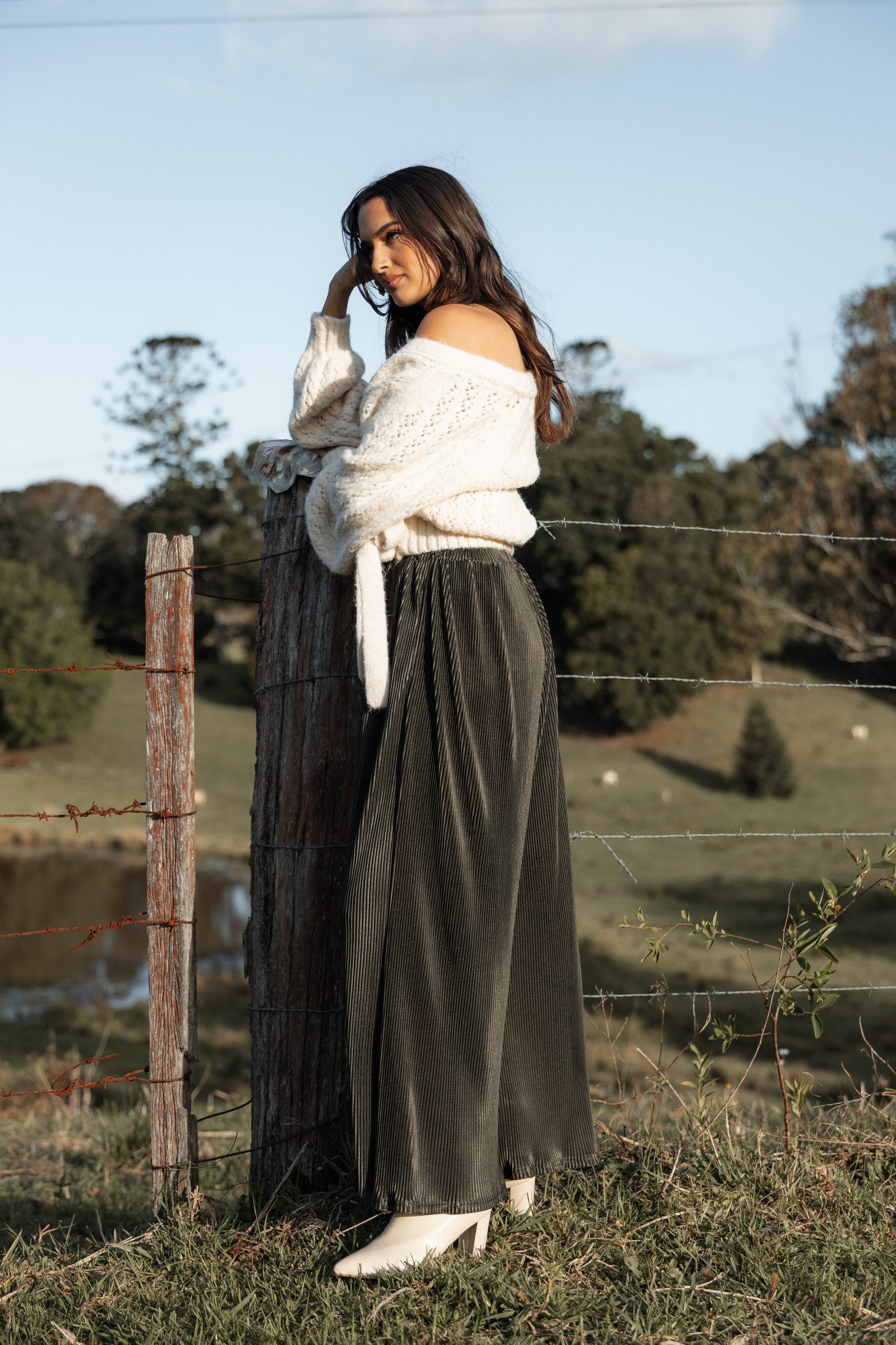 BOTTOMS Leria Wide Pant - Olive