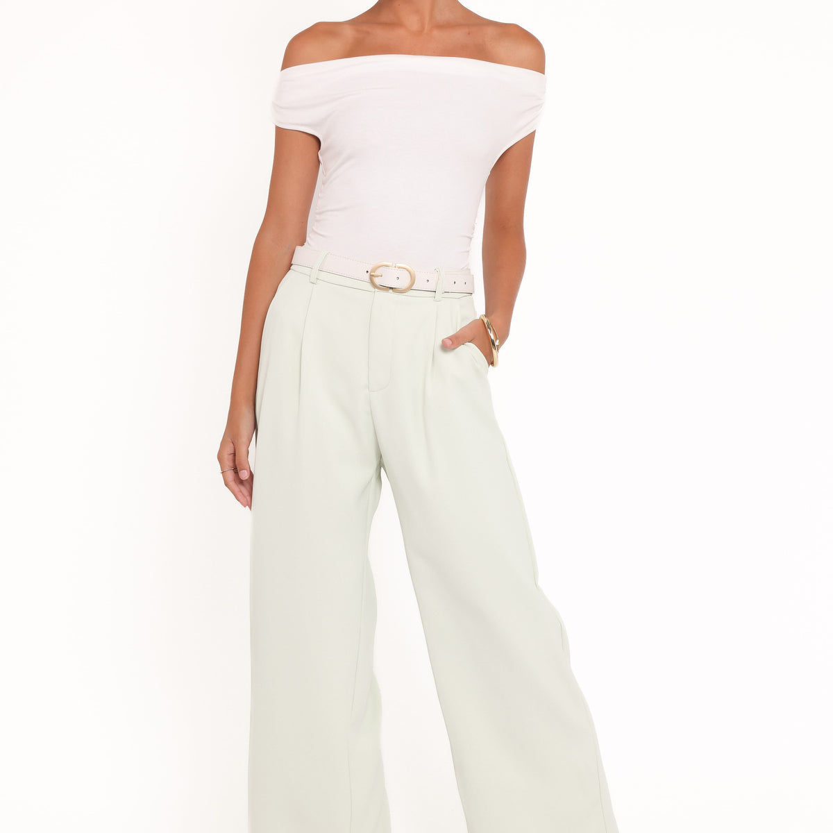 Lia Wide Leg Pant - Sage Green | Petal & Pup
