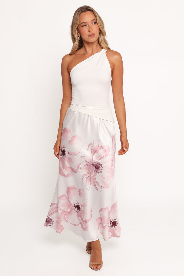 BOTTOMS Lila Maxi Skirt - Pink White Floral