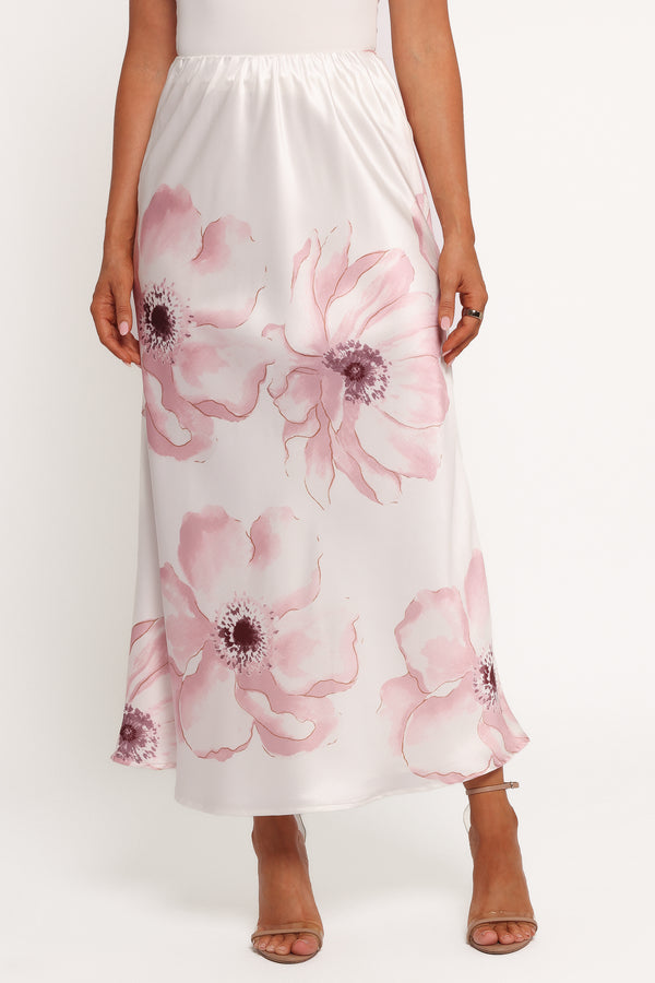 BOTTOMS Lila Maxi Skirt - Pink White Floral