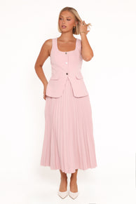 BOTTOMS Liliana Pleated Midi Skirt - Pink