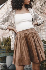 BOTTOMS Lizzie Faux Suede Mini Skirt - Brown