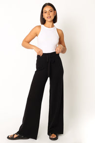 BOTTOMS @Lorie Knit Pant - Black