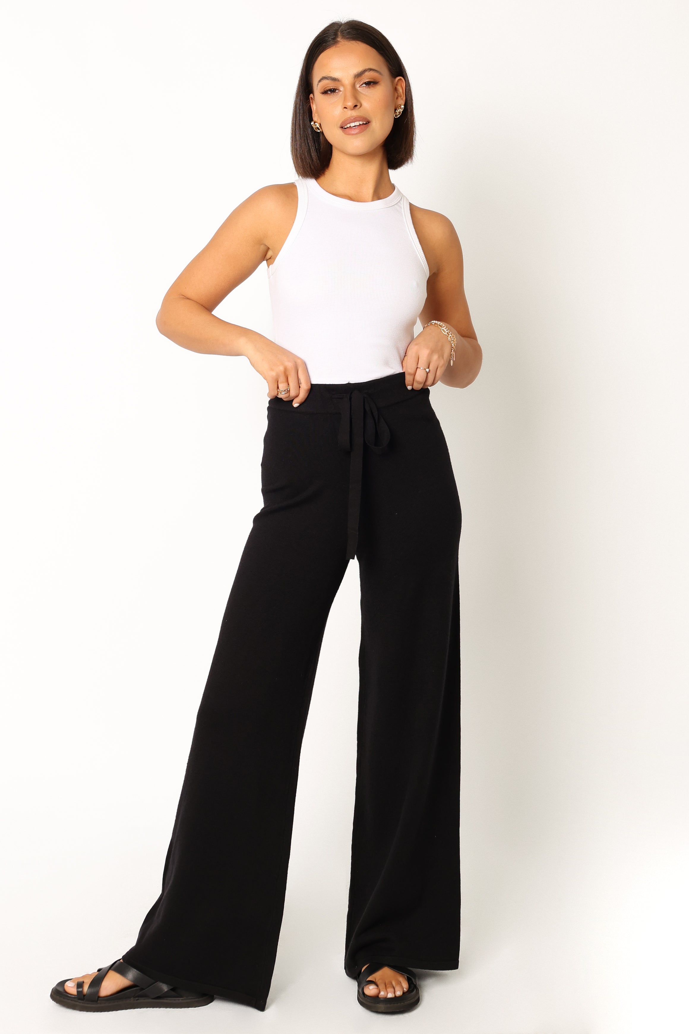 BOTTOMS @Lorie Knit Pant - Black
