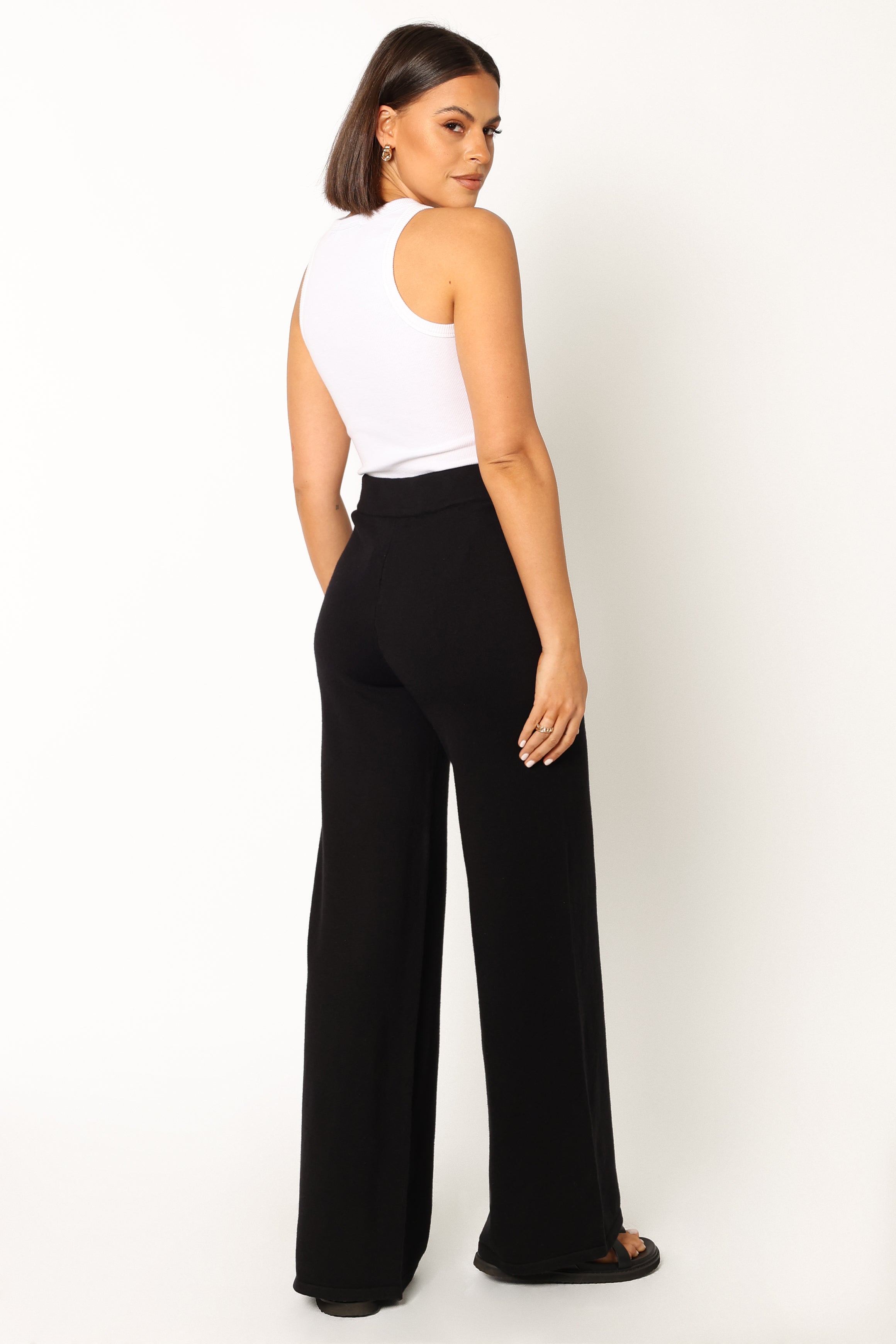 BOTTOMS @Lorie Knit Pant - Black