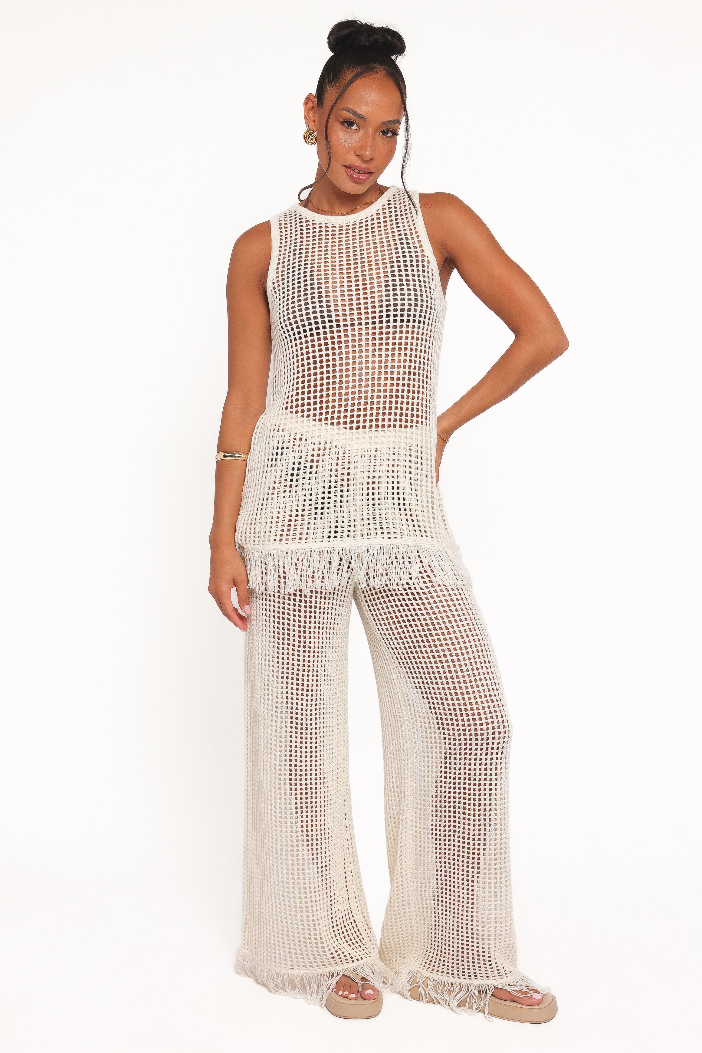 BOTTOMS Lorna Knitted Pant - Off White