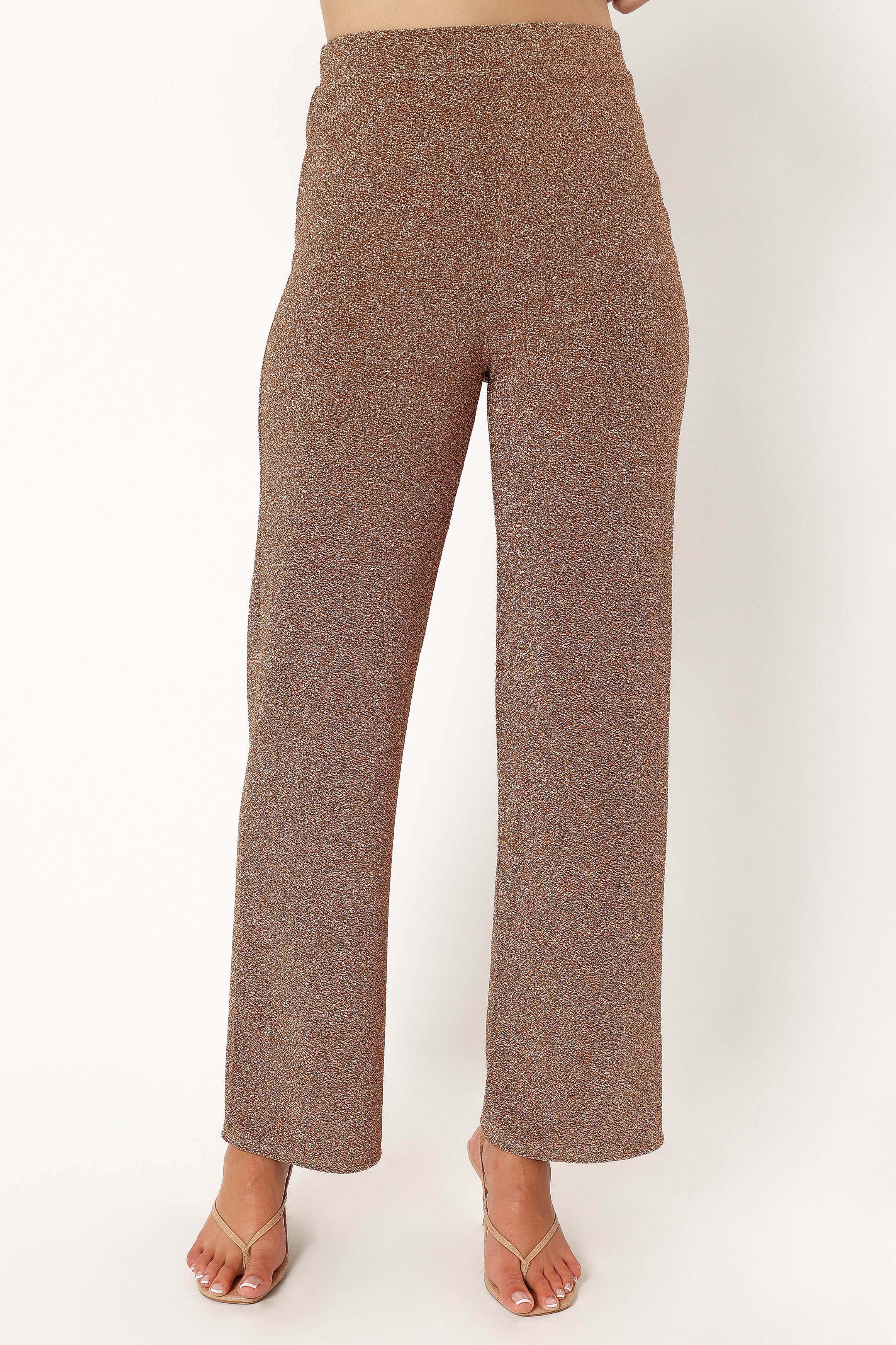 BOTTOMS @Luann Wide Leg Pants - Rose Gold