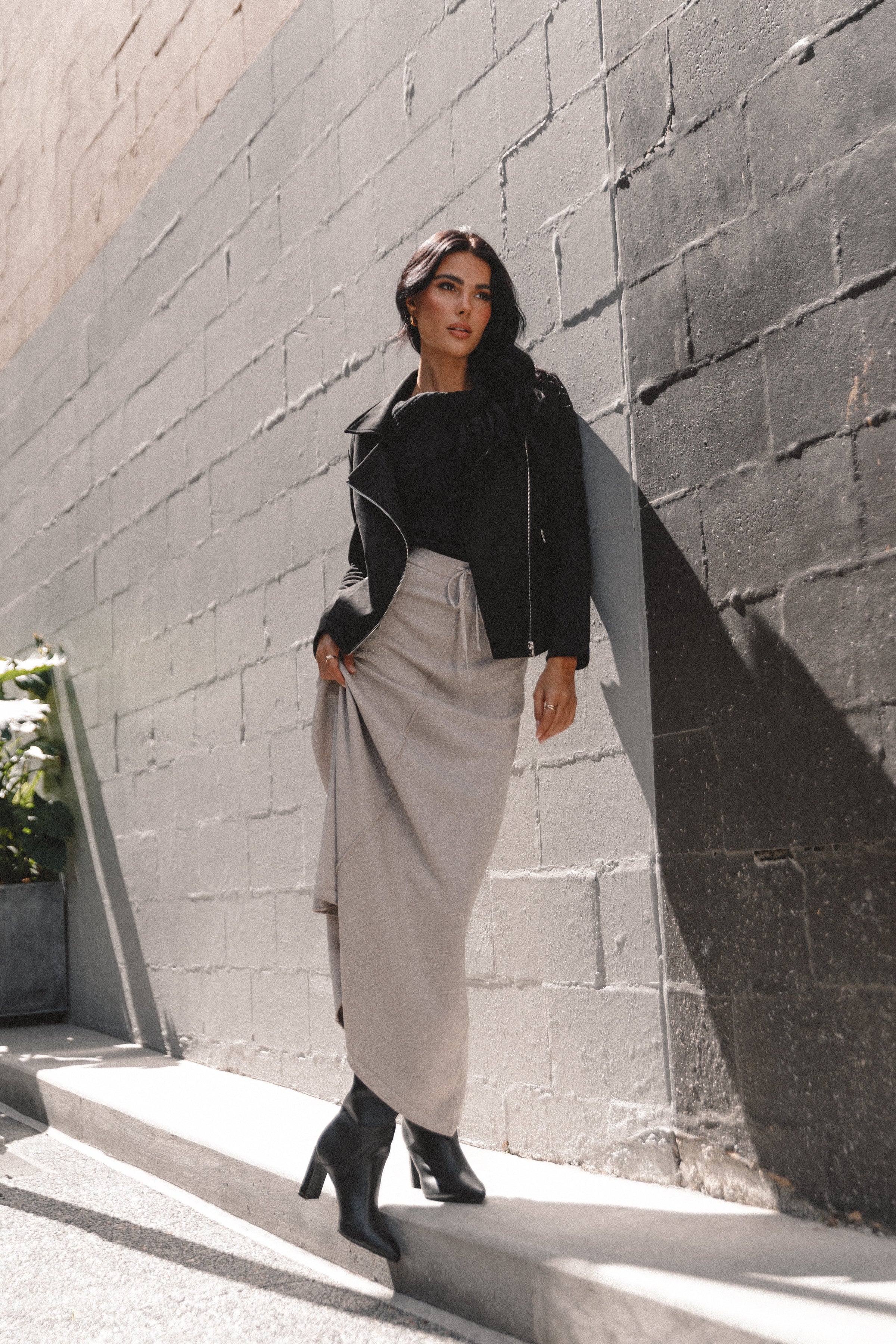 BOTTOMS Lucille Knit Skirt - Silver