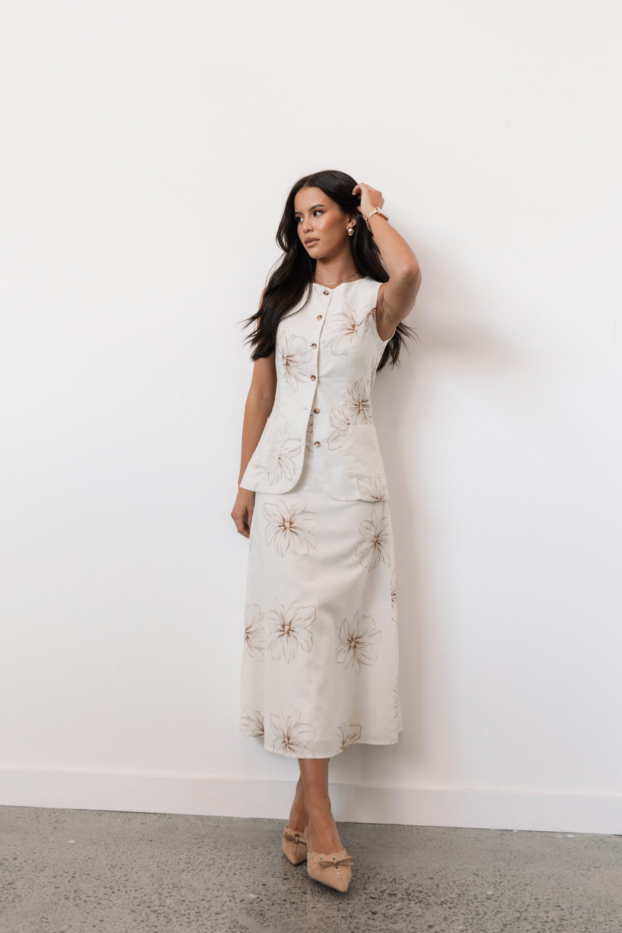BOTTOMS Luna Midi Skirt - Floral