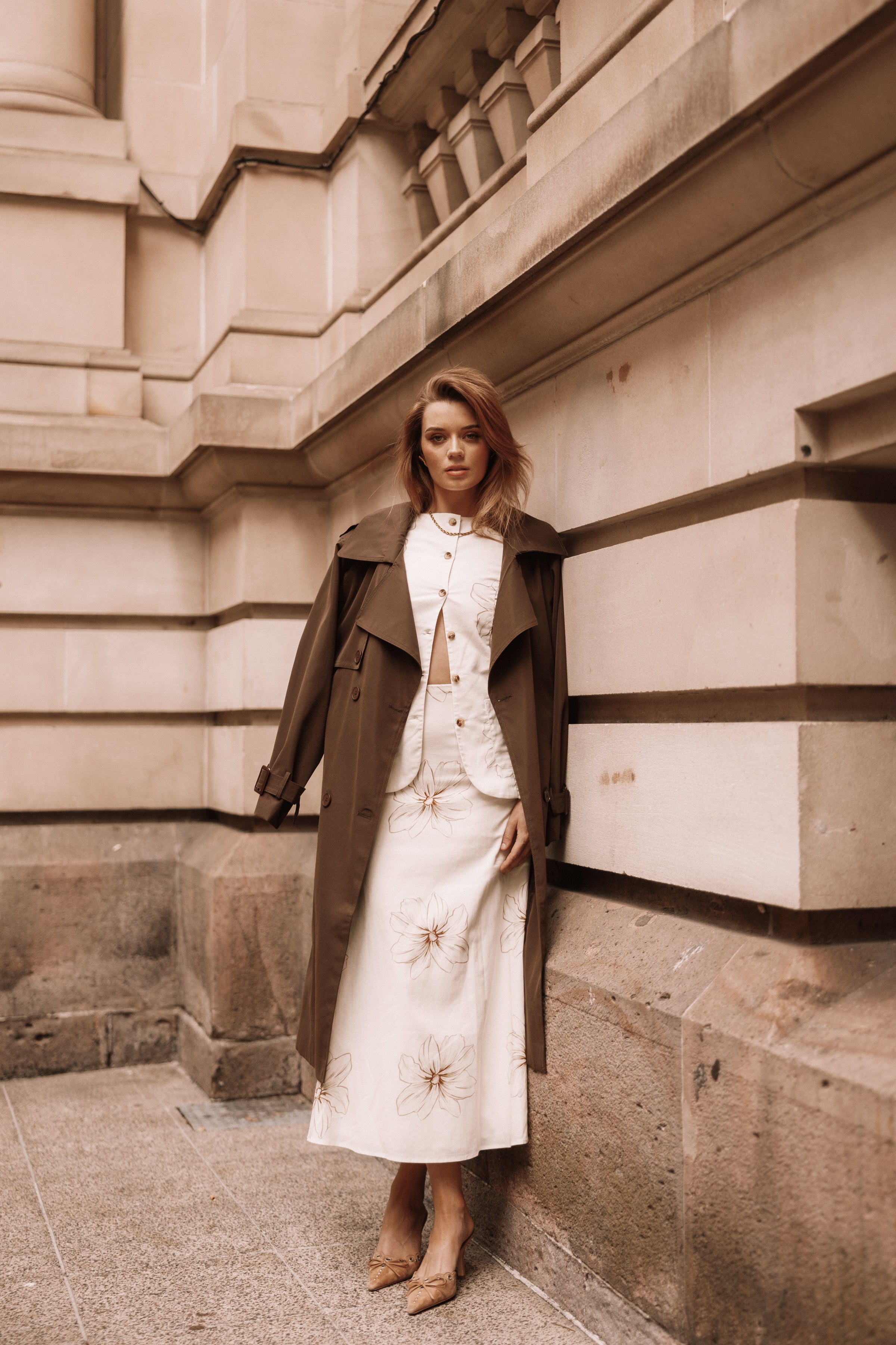 BOTTOMS @Luna Midi Skirt - Floral (Hold for Winter Essentials)