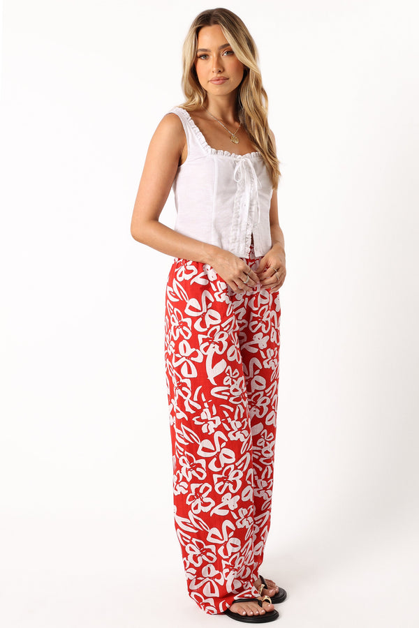 BOTTOMS @Luna Pants - Red Floral