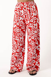 BOTTOMS Luna Pants - Red Floral