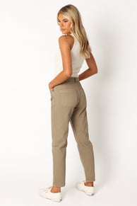 BOTTOMS @Lynne Coated Pants - Olive