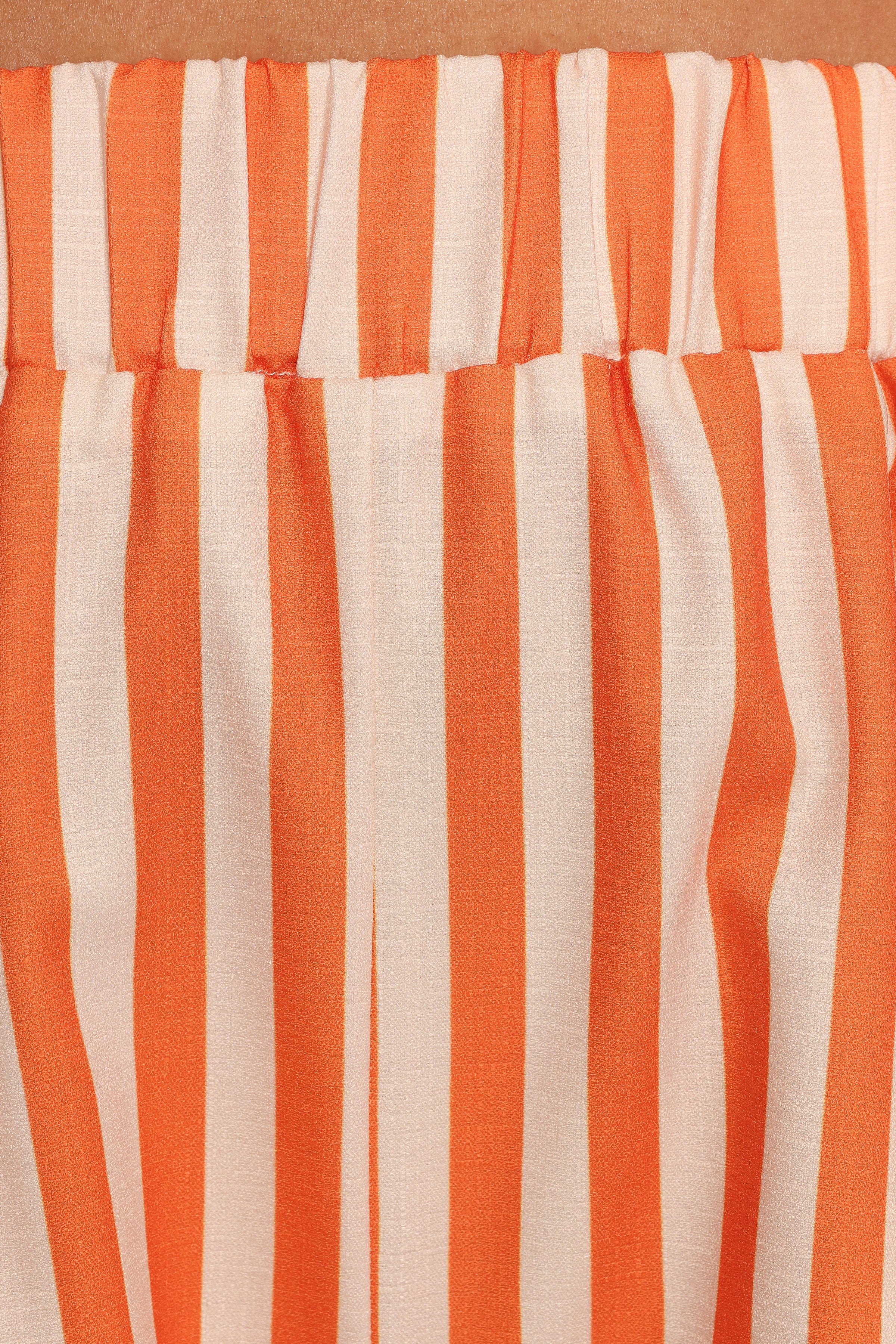 BOTTOMS Lyra Shorts - Orange Beige Stripe