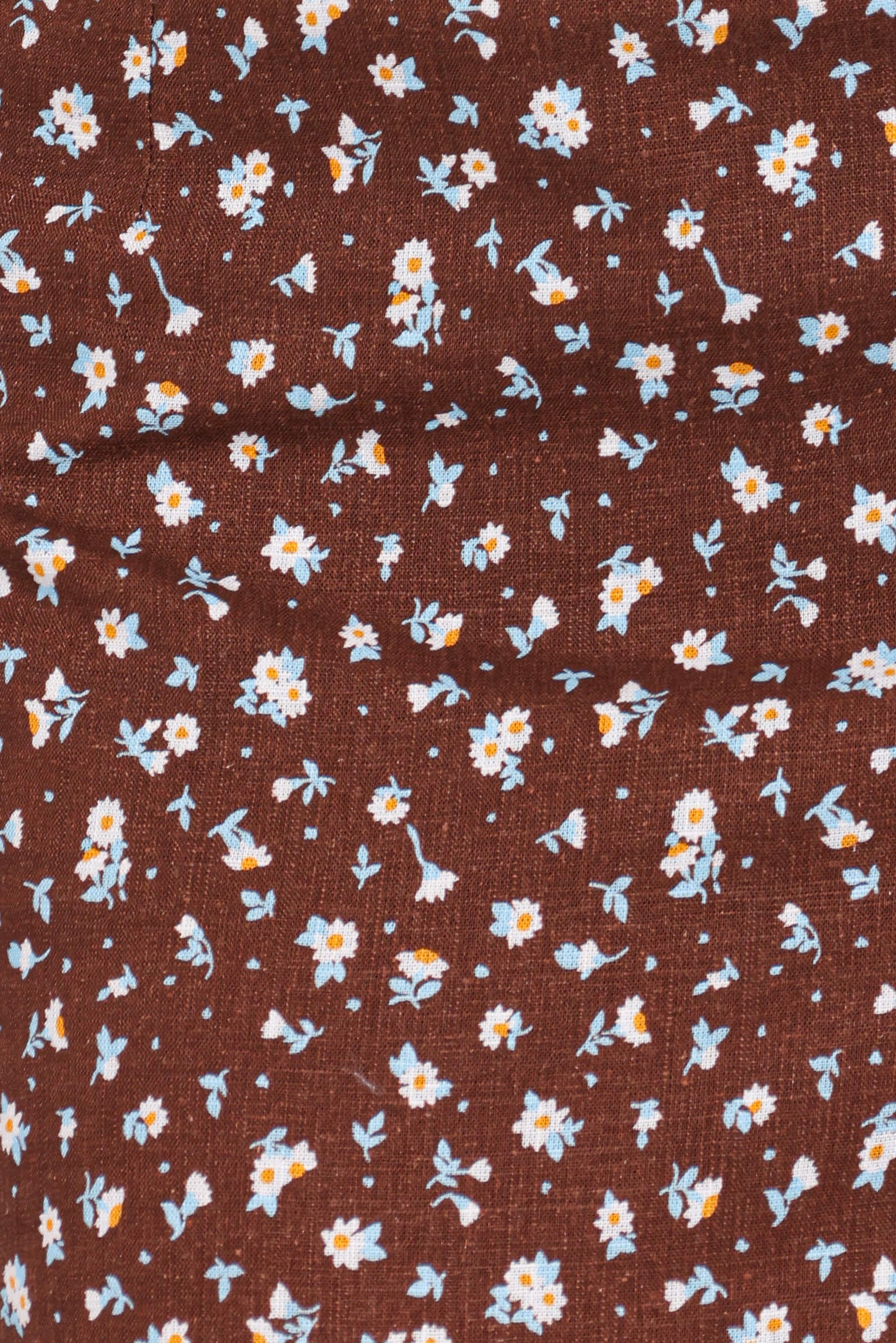 BOTTOMS Madison Linen Column Skirt - Brown Floral