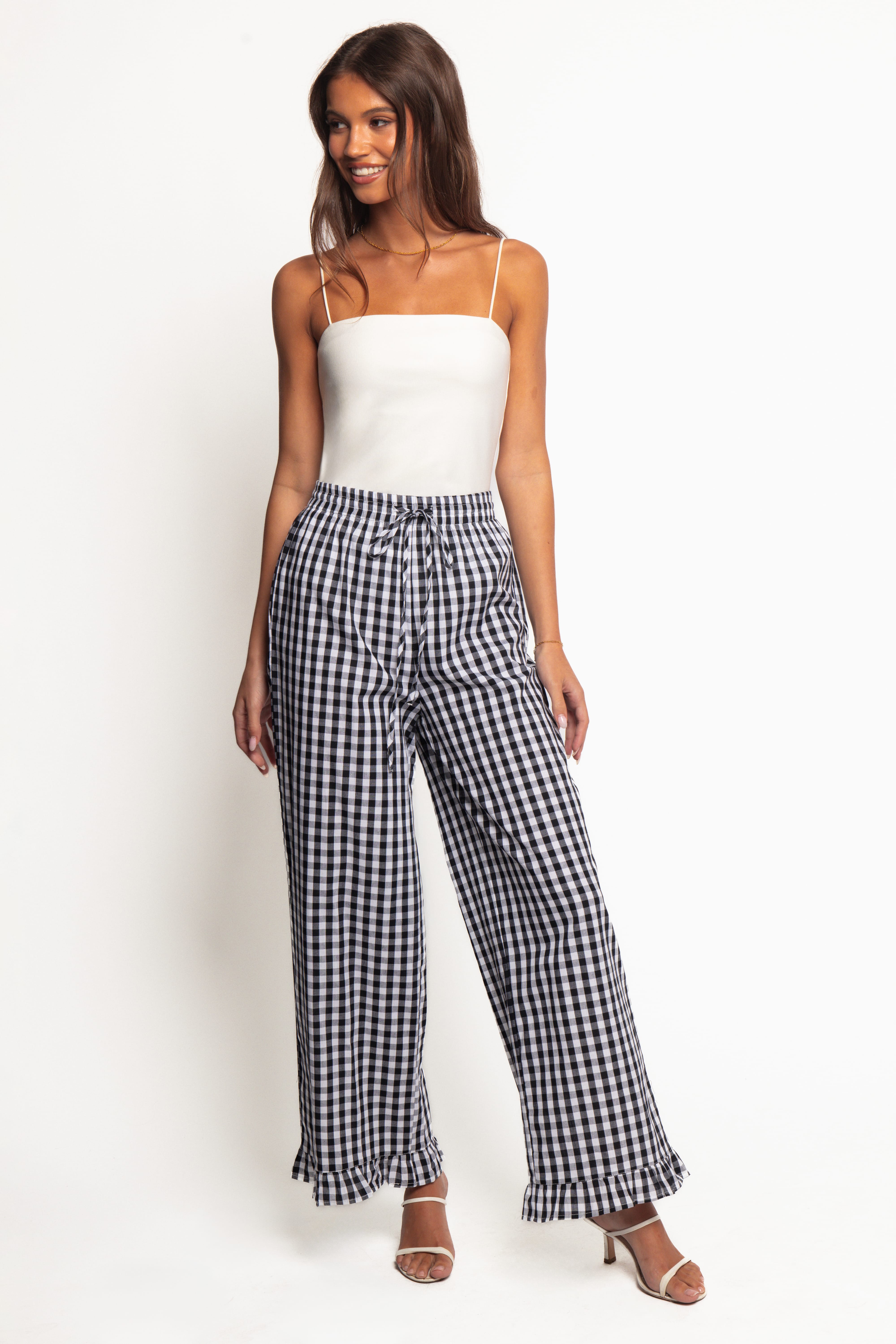 Devlin Cotton Pant - Pink Gingham | Petal & Pup