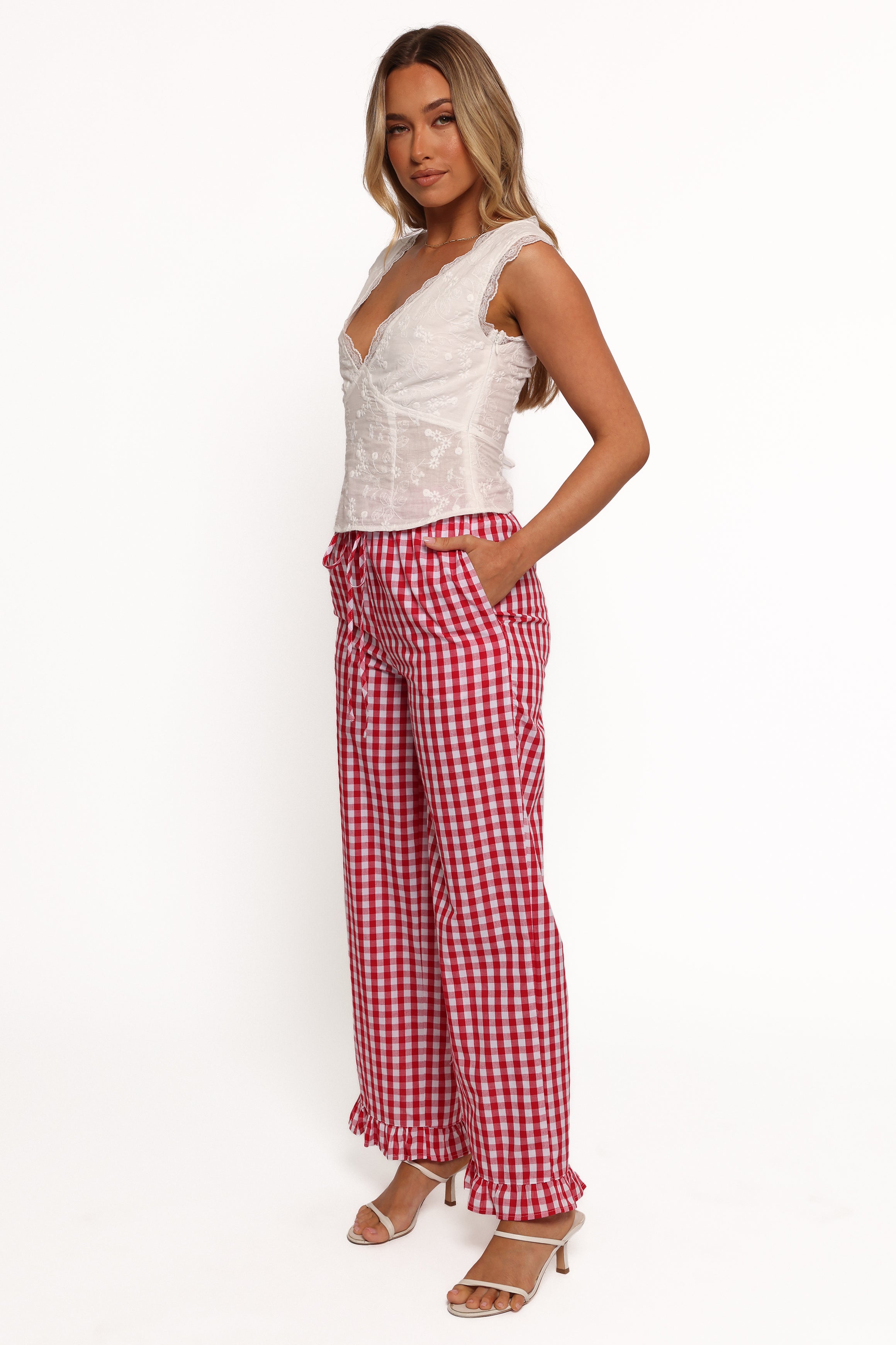 BOTTOMS Marina Pant - Red Gingham
