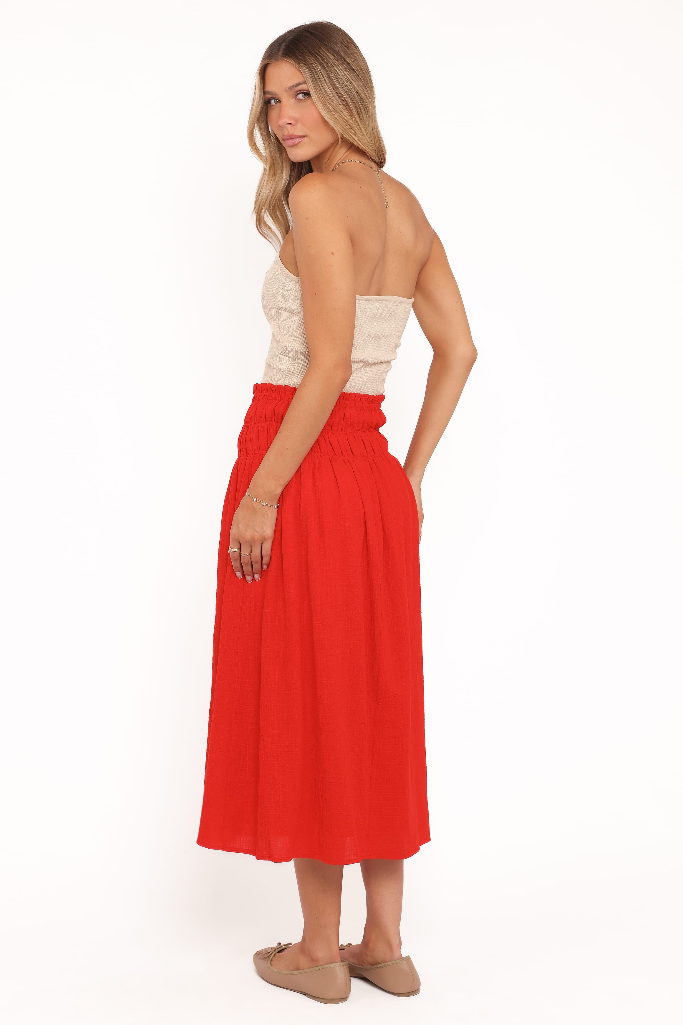 BOTTOMS Mattea Maxi Skirt - Red