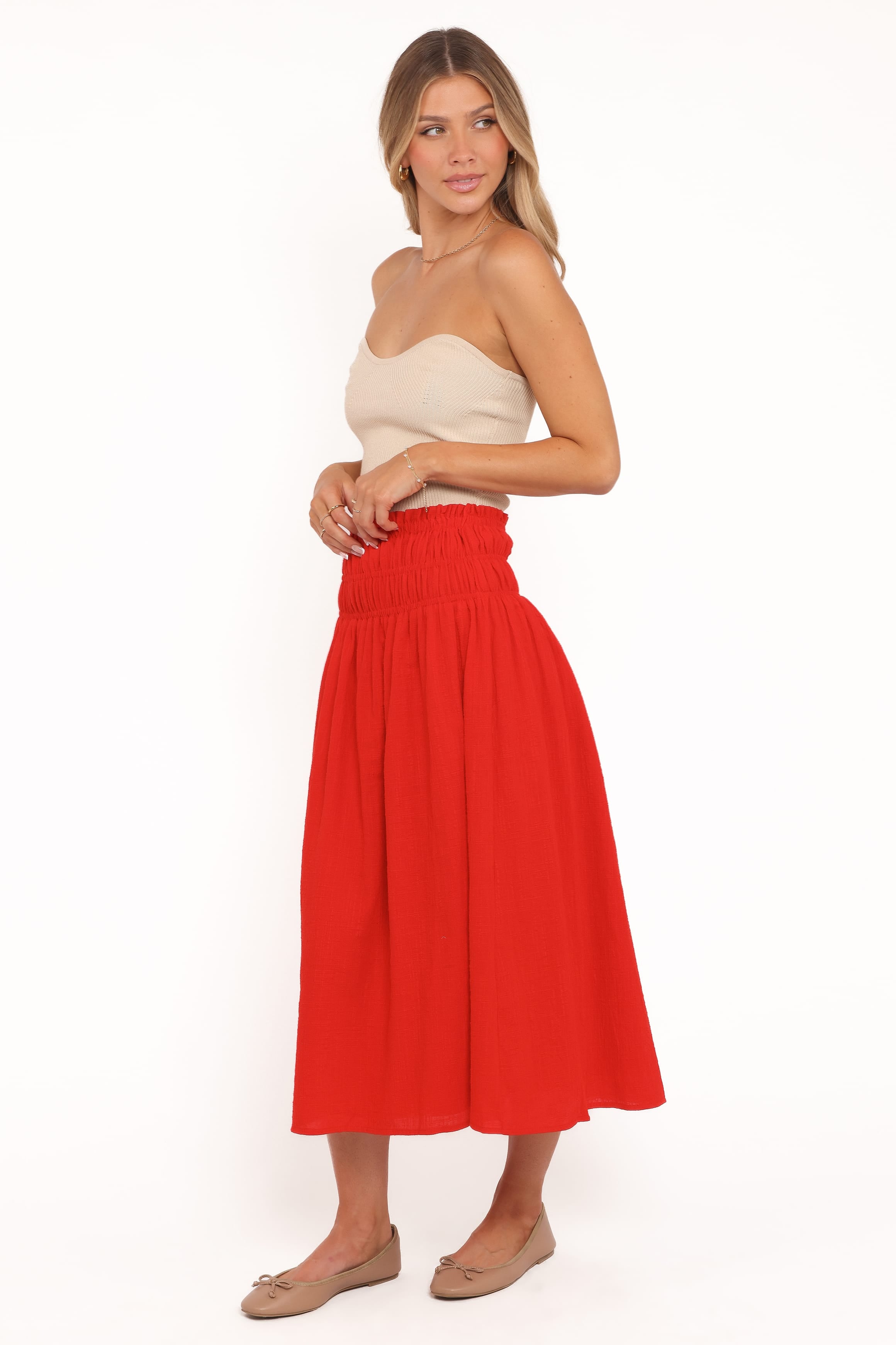 BOTTOMS Mattea Maxi Skirt - Red