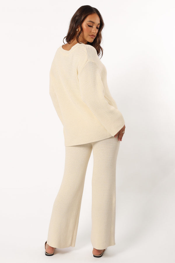 BOTTOMS @Mckinley Knit Pant - Cream (Hold for Cool Beginnings)