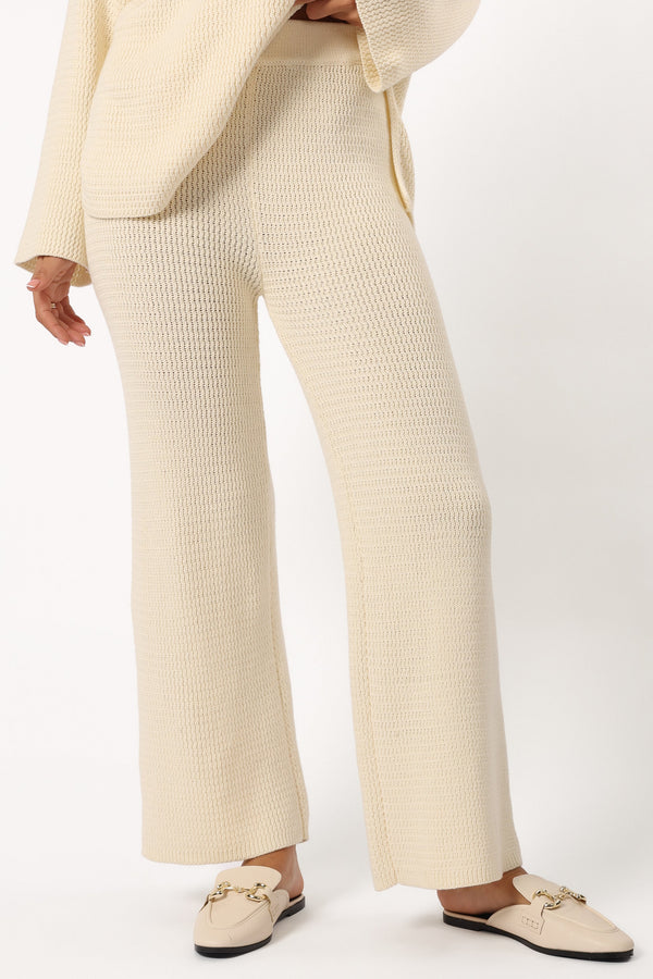 BOTTOMS @Mckinley Knit Pant - Cream (Hold for Cool Beginnings)