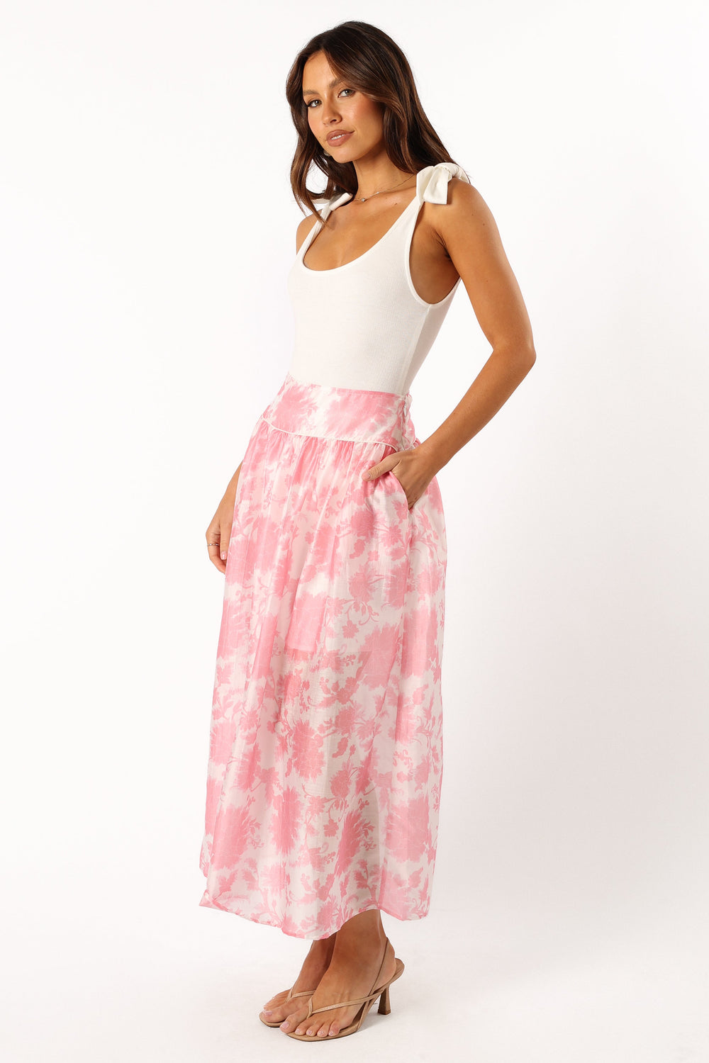 BOTTOMS @Miami Maxi Skirt - Pink Floral