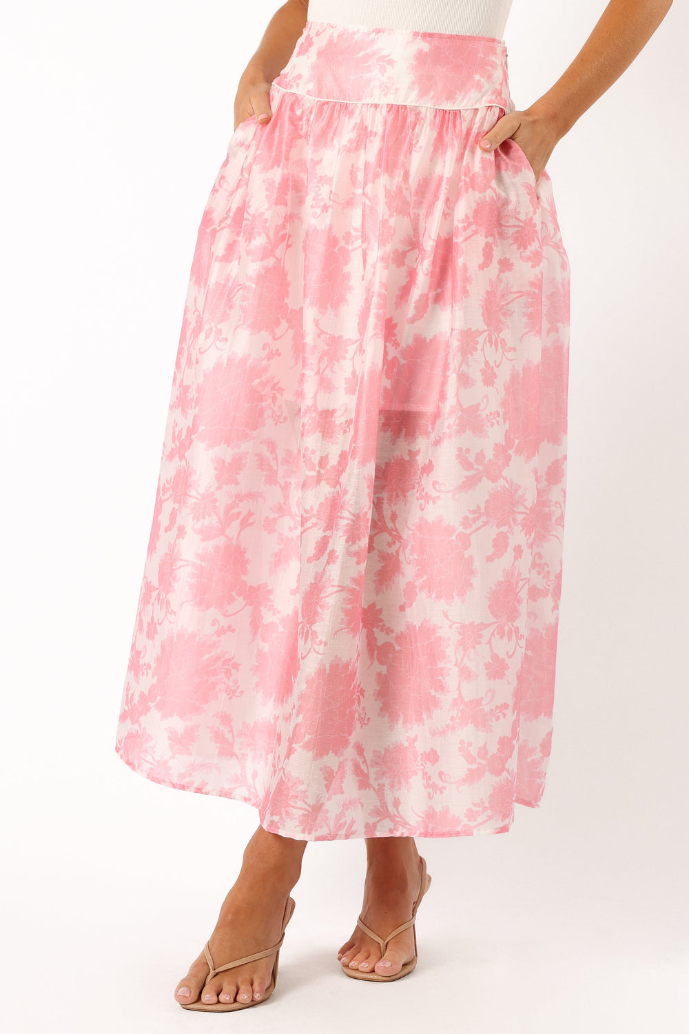 BOTTOMS @Miami Maxi Skirt - Pink Floral