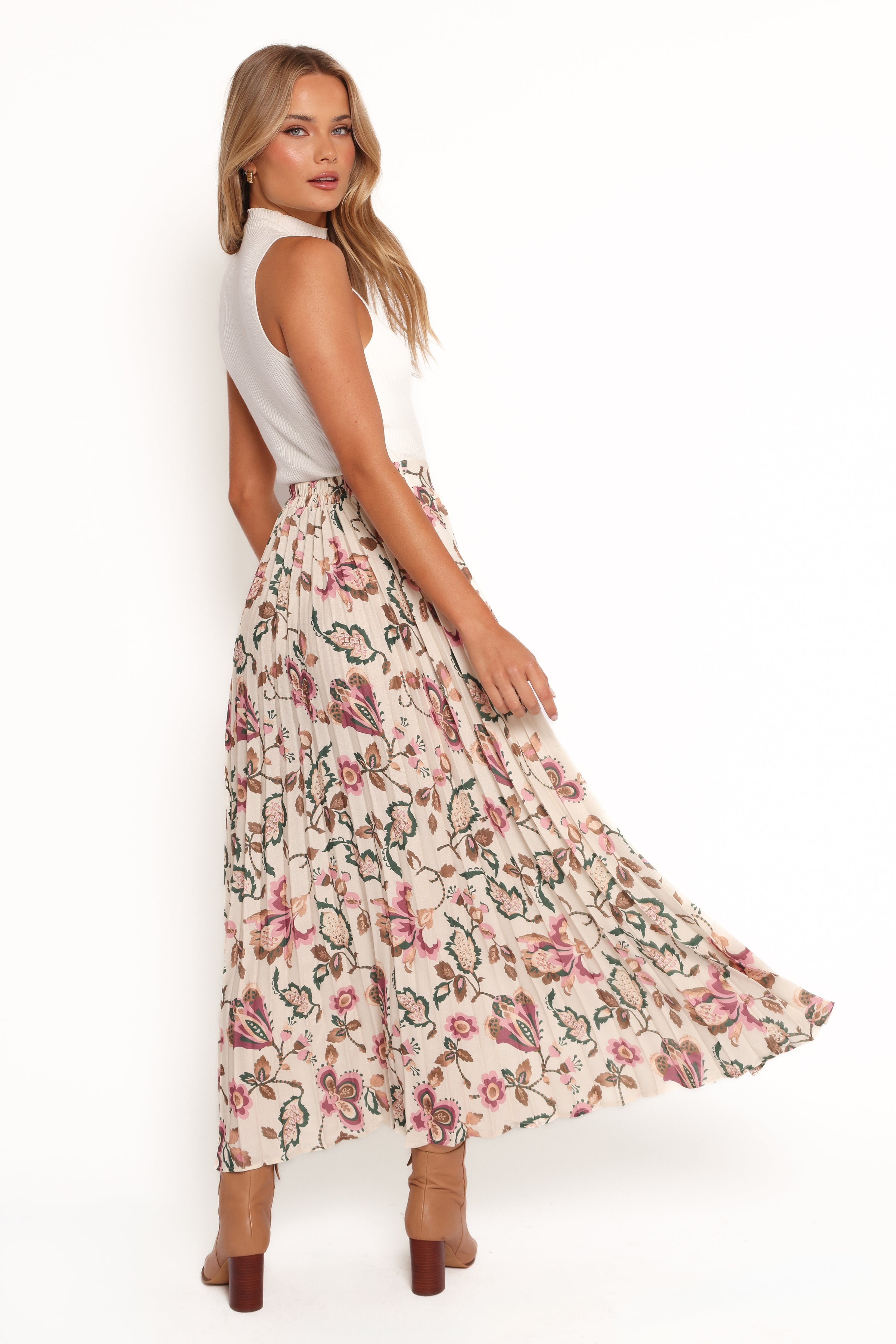 BOTTOMS Michael Pleated Midi Skirt - Paisley Floral