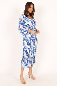 BOTTOMS @Minelli Pleat Midi Skirt - Blue