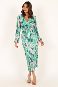 BOTTOMS @Minelli Pleat Midi Skirt - Green