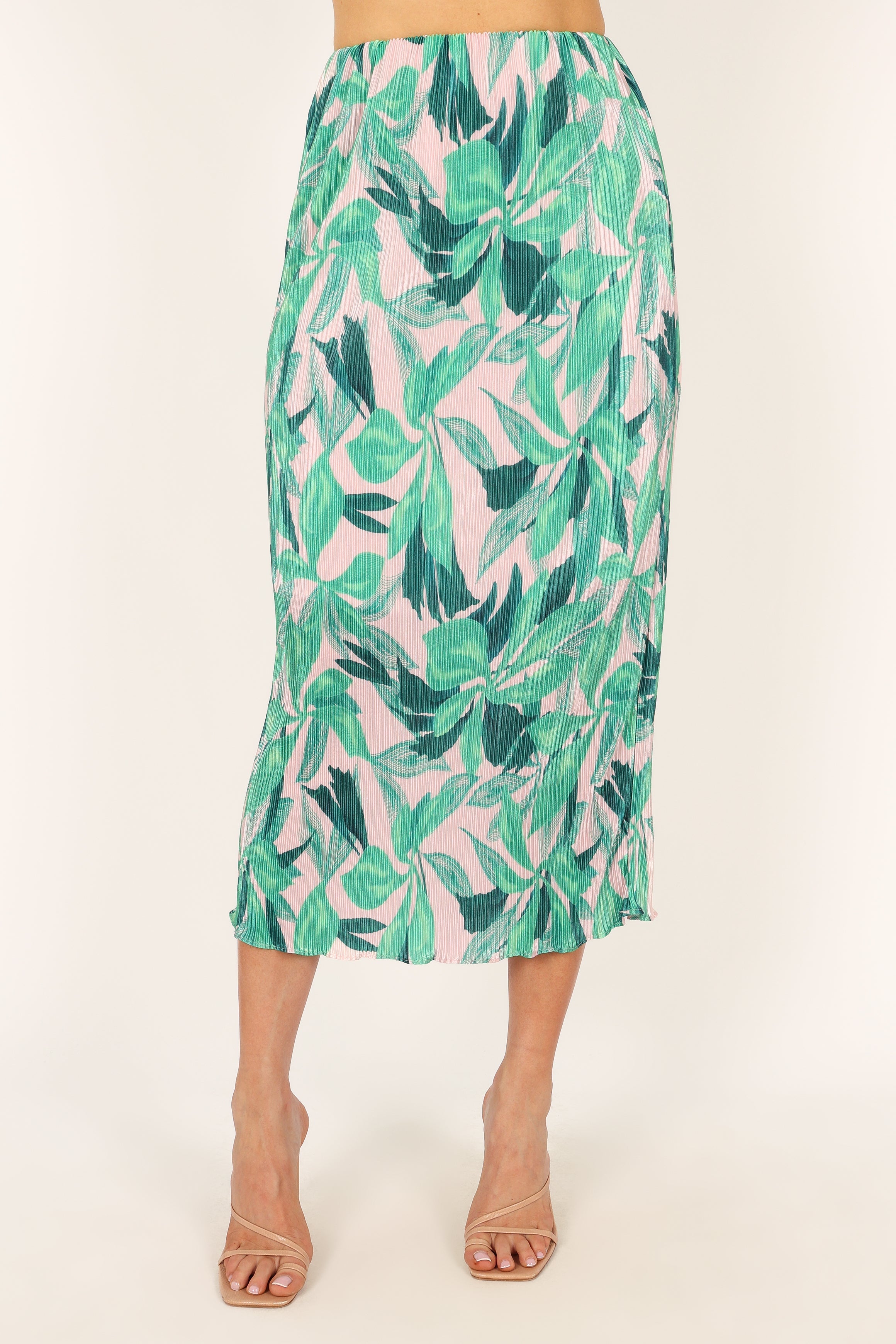BOTTOMS @Minelli Pleat Midi Skirt - Green