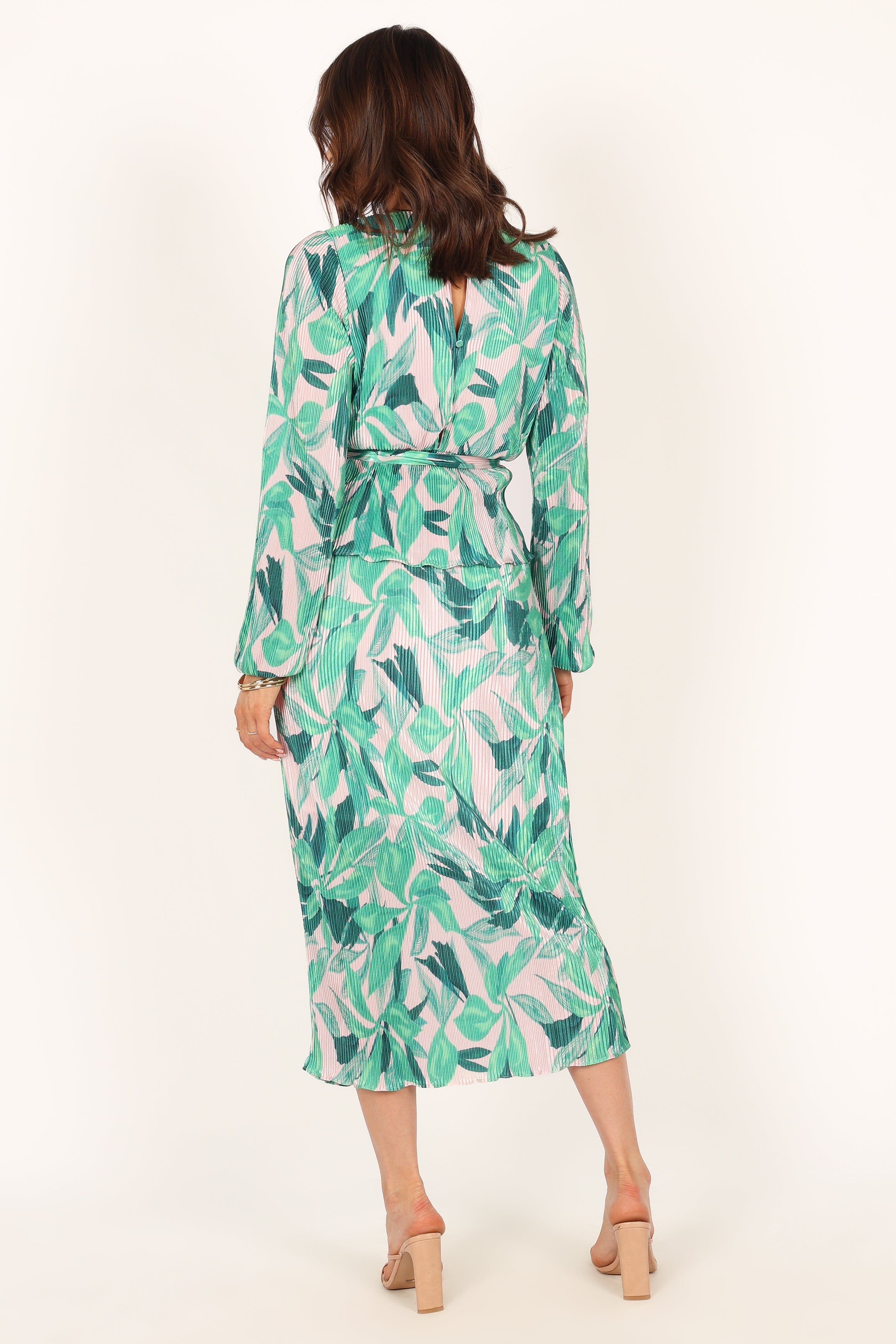 BOTTOMS @Minelli Pleat Midi Skirt - Green