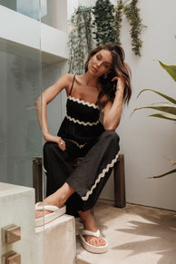 BOTTOMS Mollymook Pants - Black Cream