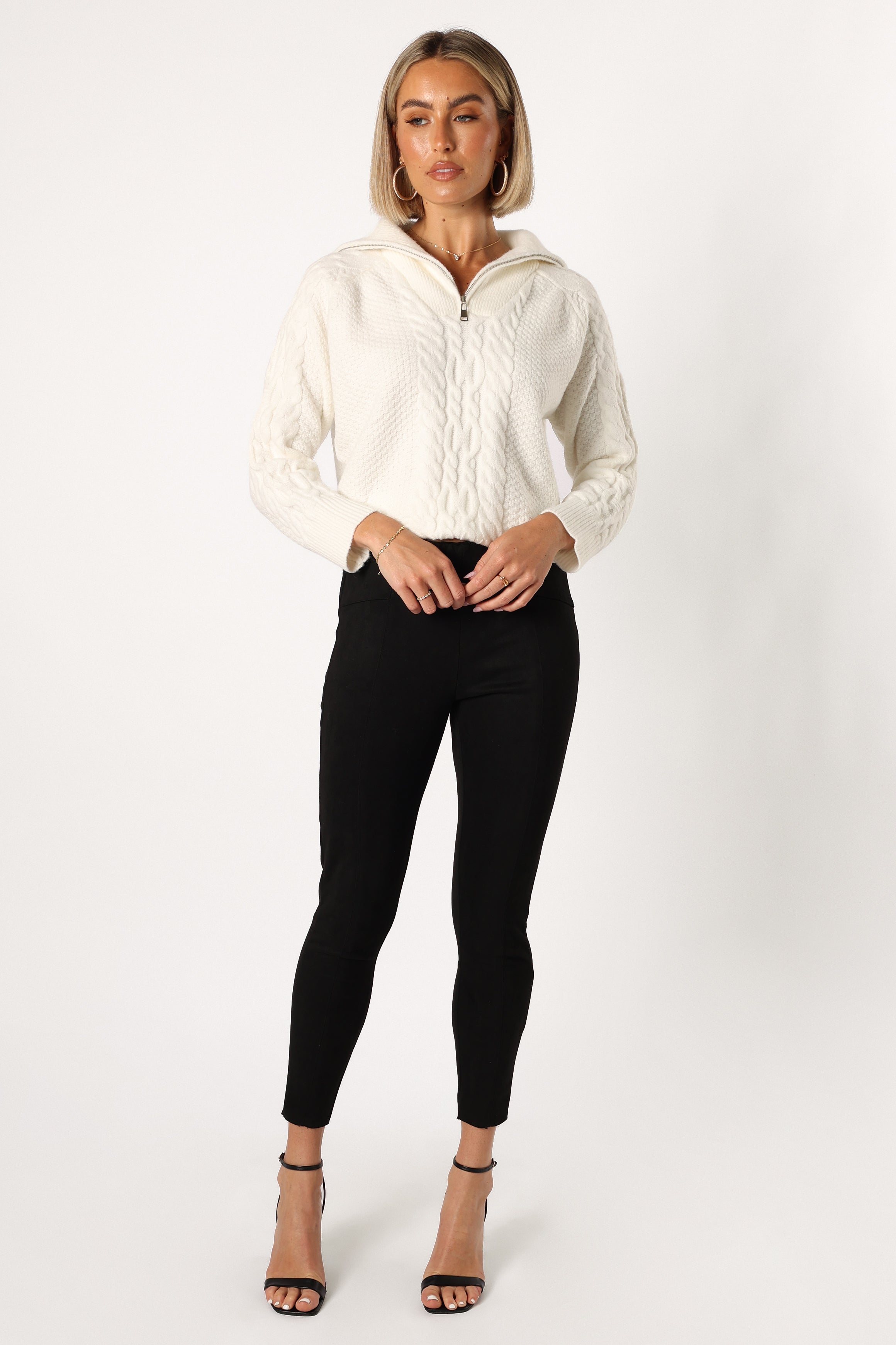 BOTTOMS @Morgan Suede Look Legging - Black