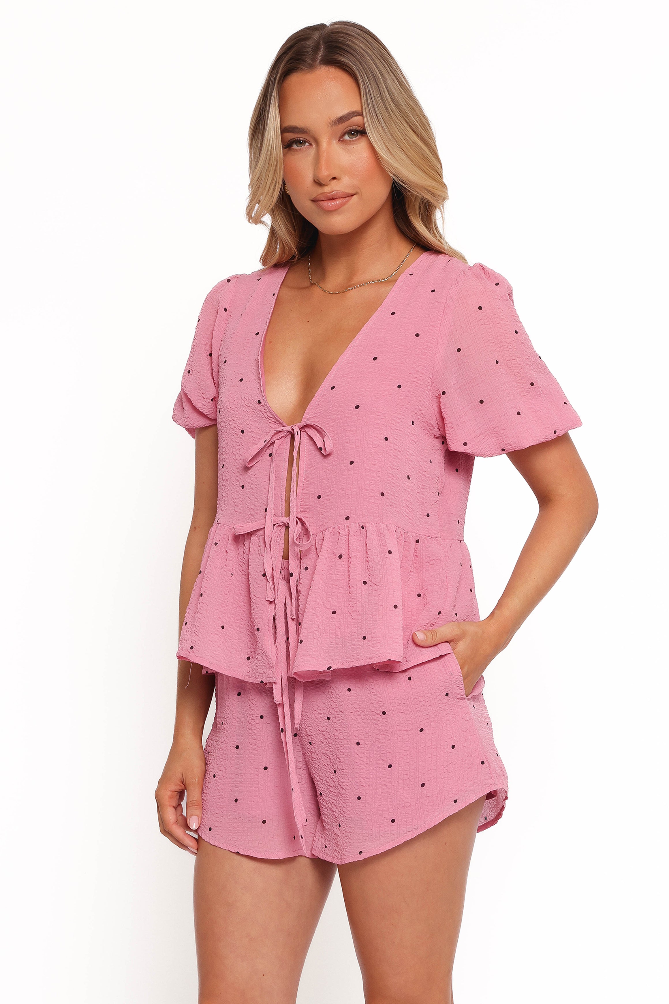 BOTTOMS Nala Shorts - Pink Polka Dot
