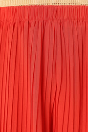 BOTTOMS @Nancy Plisse Shorts - Coral Red